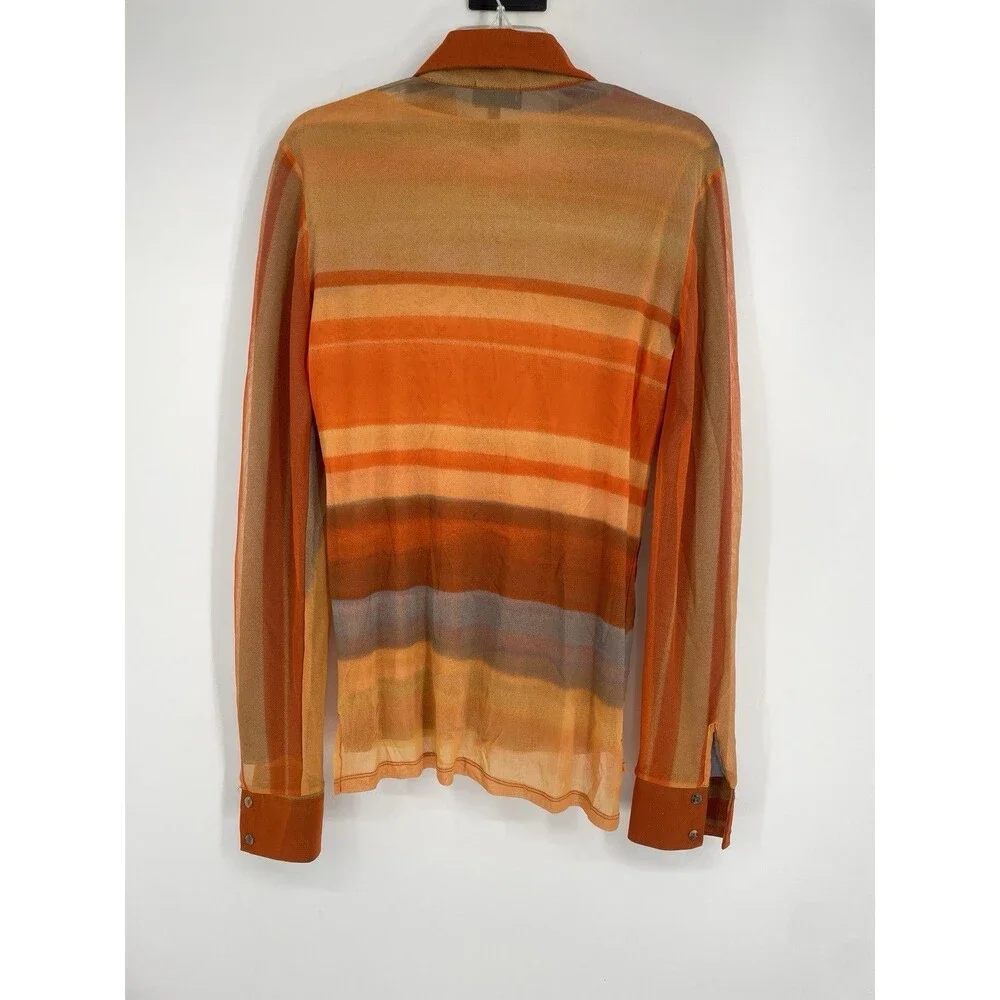 Petit Pois by Viviana G Mesh Top Orange 2 Piece Long Sleeve Top Artsy Y2K USA